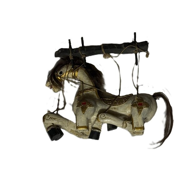 Source Unknown Other - Vintage Wooden Horse Marionette String Puppet - Handmade